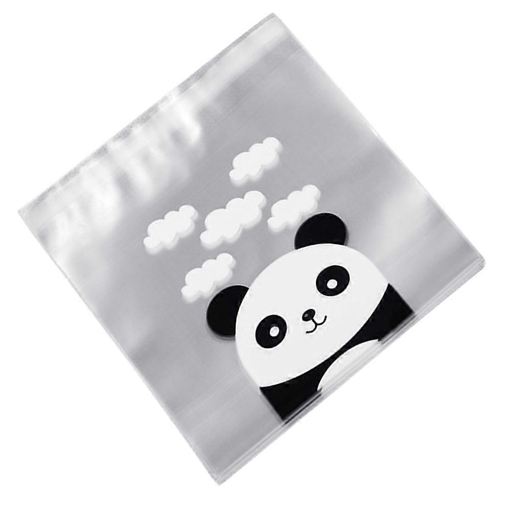 100Pcs Candy Bags Panda Pattern Transparent Packaging Bags for Storage