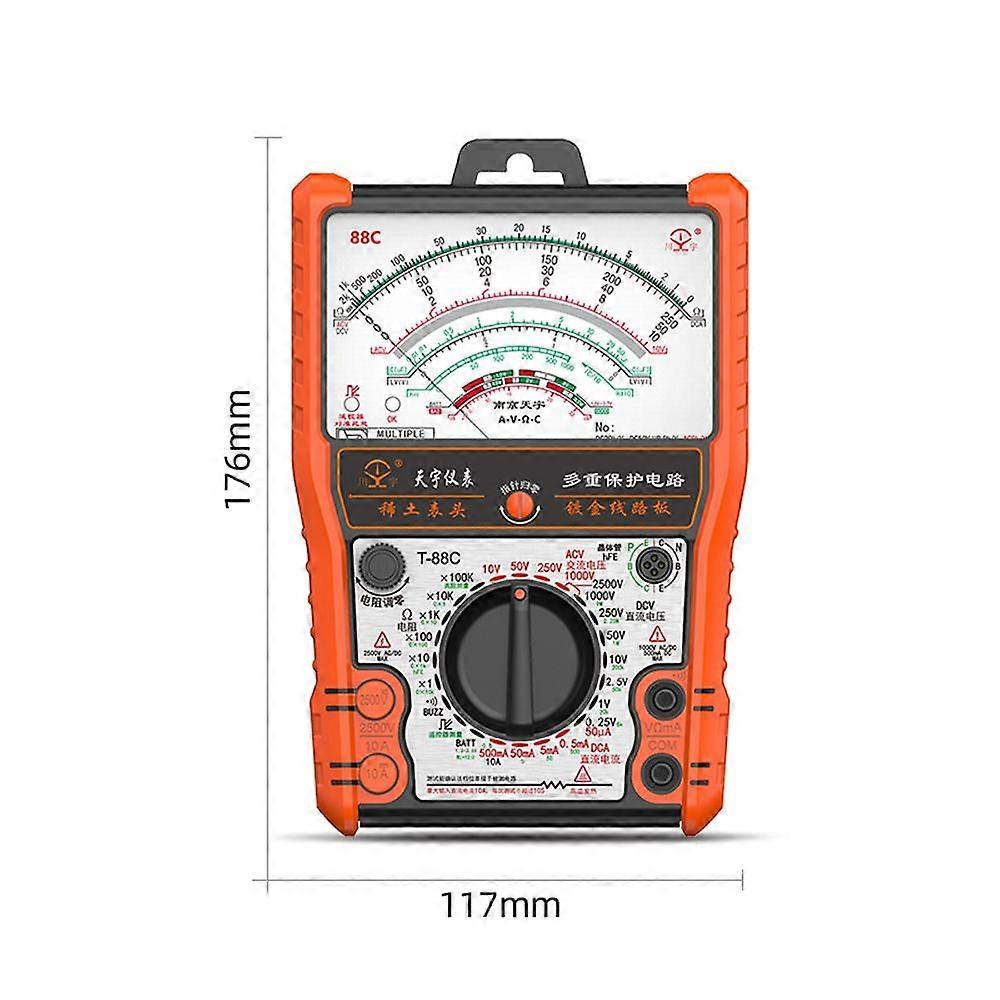 2500V Pointer Multimeter Volt Ammeter Voltage Direct Current Current Triode Resistor Capacitor Battery Power On off