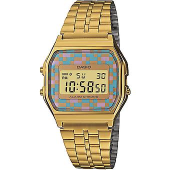 Casio vergulde dig horloge. Digitale Quartz Unisex horloge met A159WGEA-4AEF vergulde roestvrijstalen armband