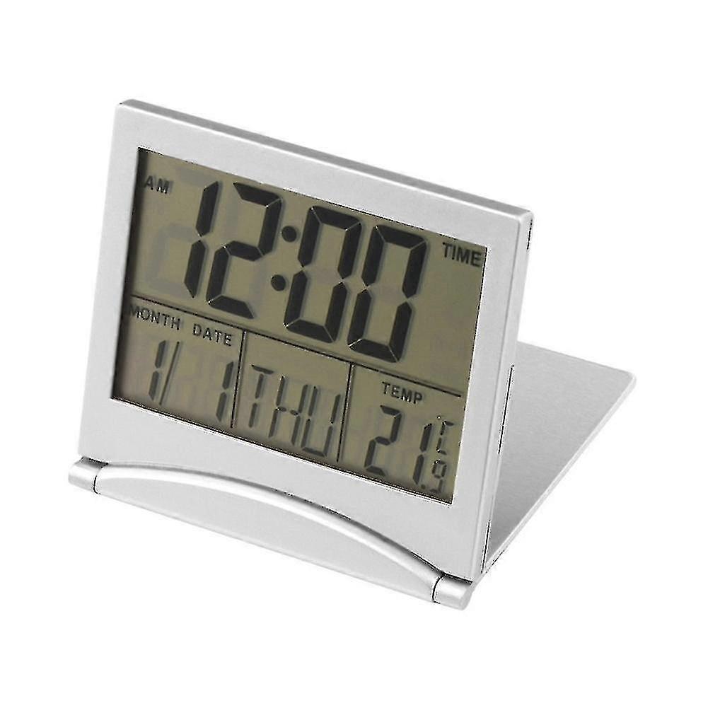 Compact Folding LCD Alarm Clock Thermometer