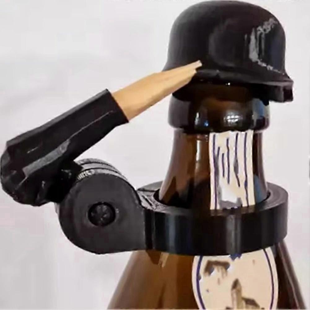 4pcs Helmeted Soldier Salute Bottle Caps
