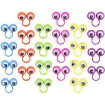 Eye Finger Puppets Plastic Ring for Kids 36Pcs Rotatable Eye Rings-brnv