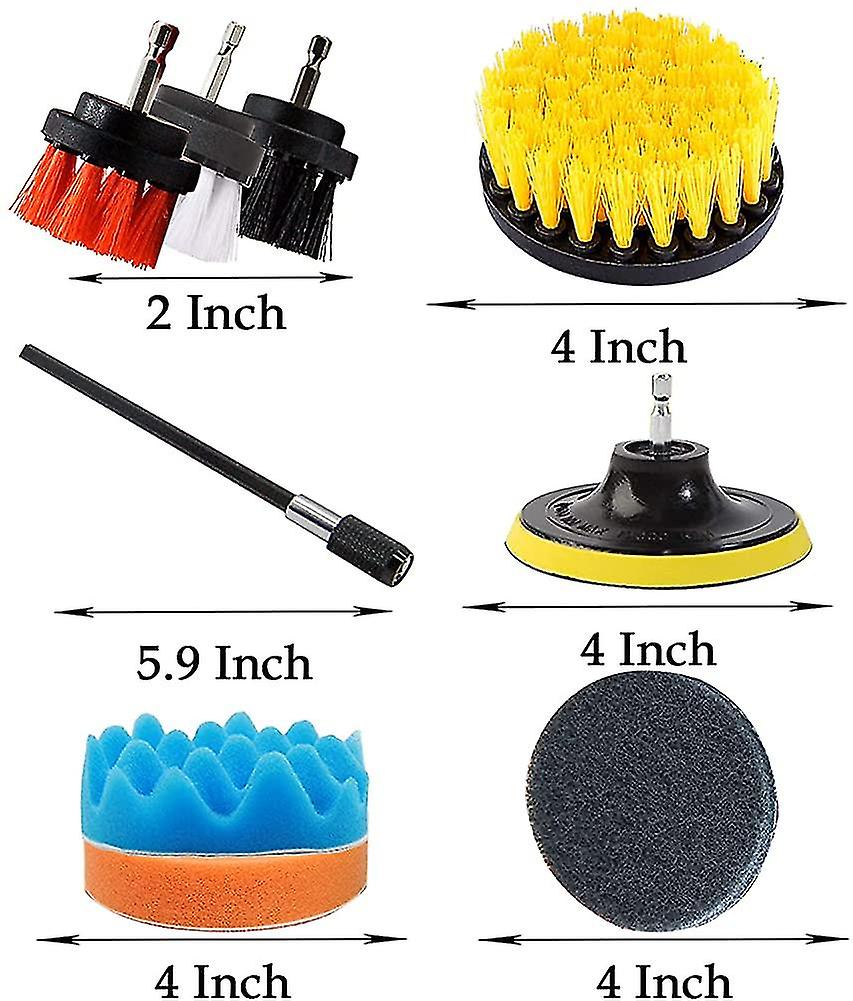 14pcs drill børste set.multicolored power scrubbing børste vedlegg kit.