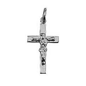 Silver 20x12mm solid block Crucifix Cross