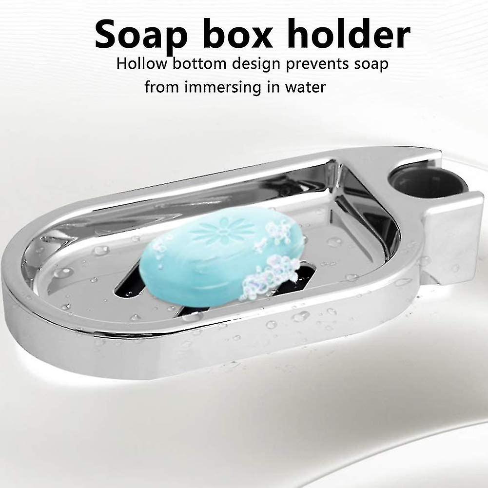 Shower Soap Dish, 2 Pieces Shower Bar Soap Dish Wall Mounted Sponge