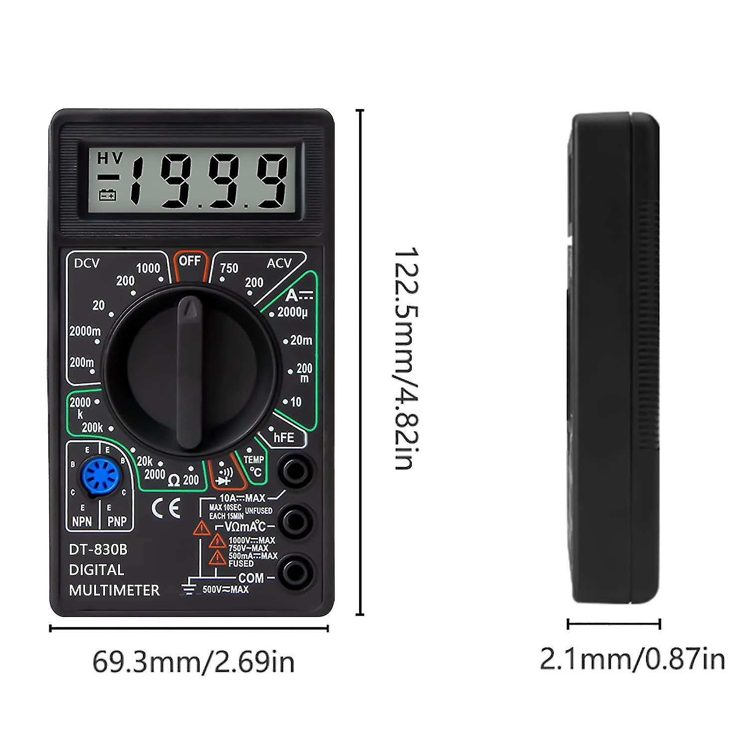 Ohmmètre Milliohm DC 7-12V - Plage 0.001-120Ω - Précision 1mΩ - Avec Pinces De Mesure - Pour Électronique