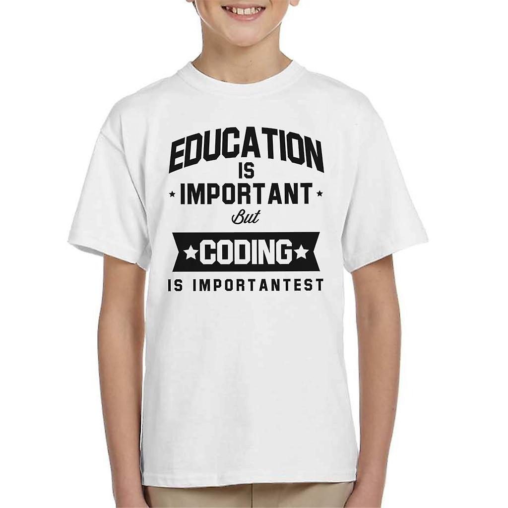 Education Is Important But Coding Is Importantest Kid's T-Shirt