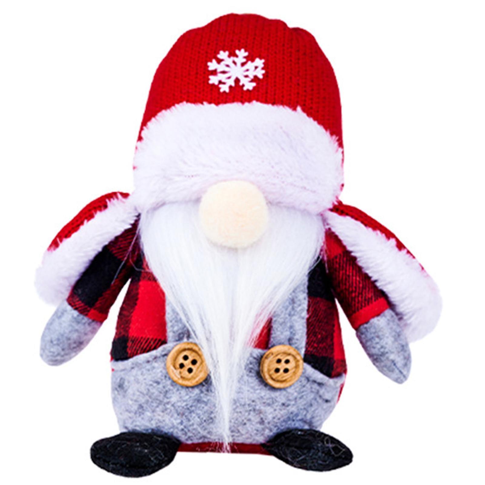 Christmas Gnomes Decorations Snowflake Hat Fluffy Gnomes