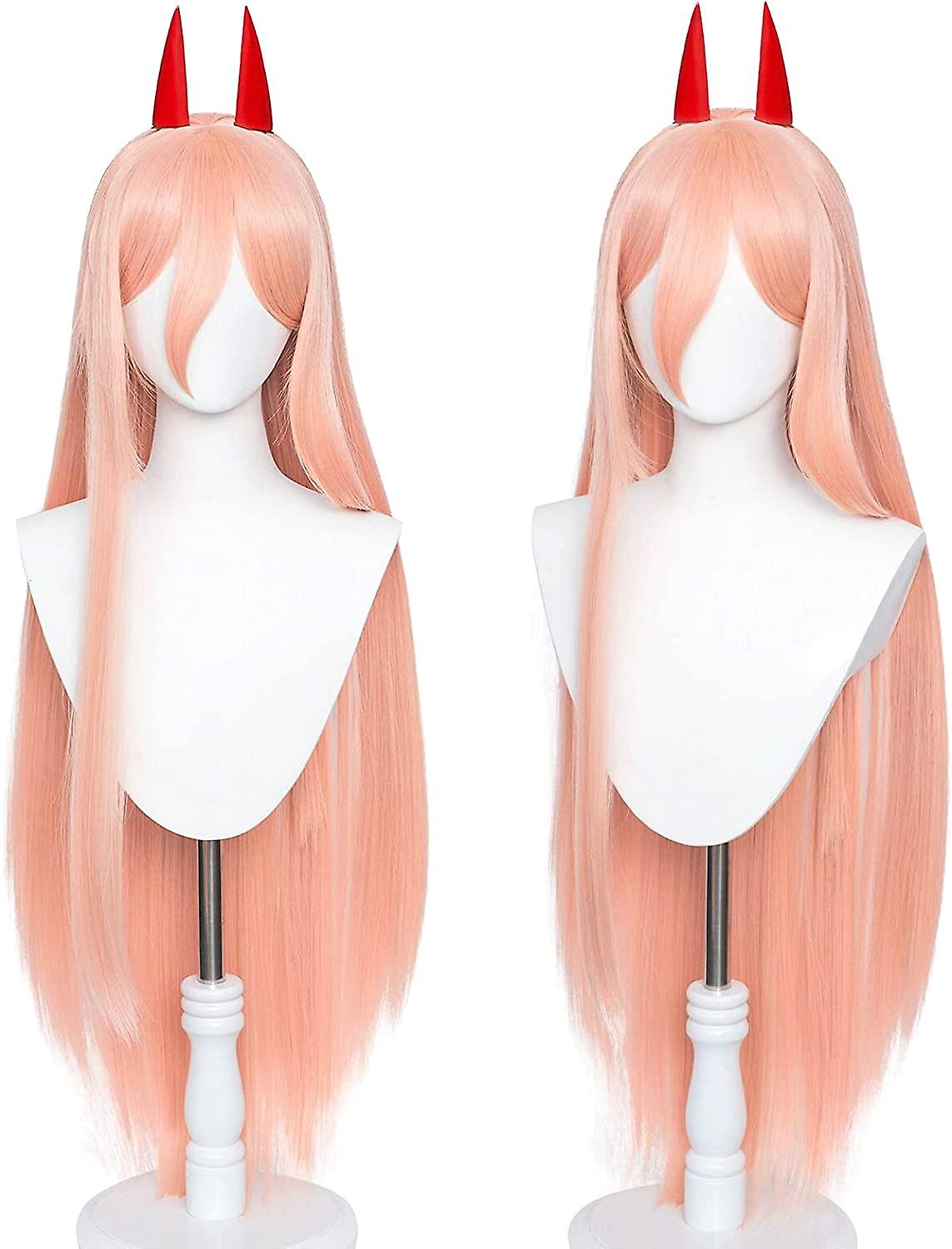 Power Cosplay Wig for Chainsaw Man (Pink Orange)