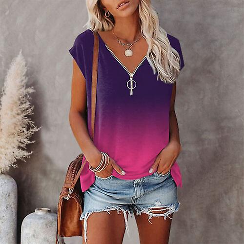 Maglietta da donna con scollo a V con scollo a V da donna Maglietta a maniche corte Top camicetta Camicie