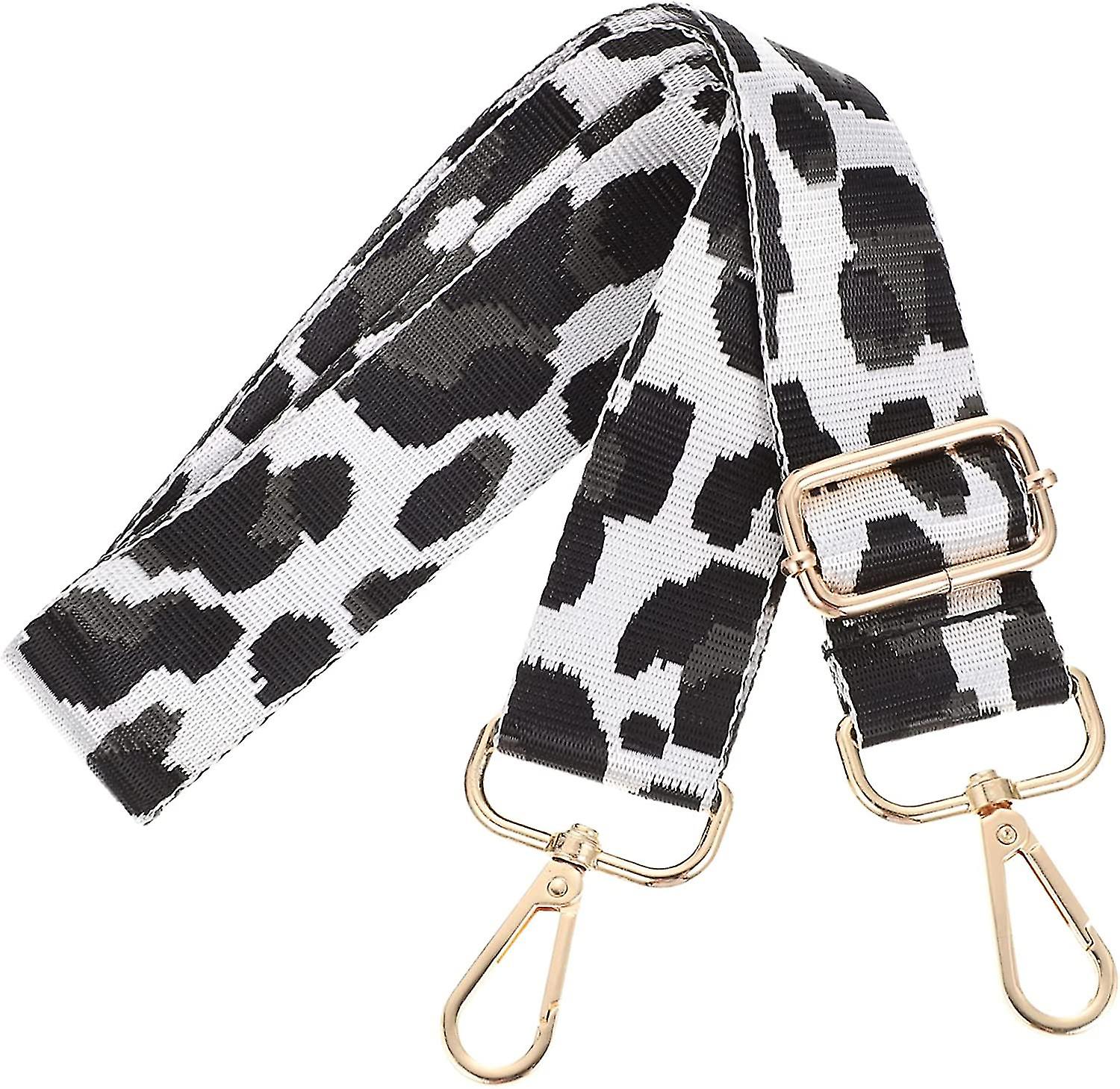 Chic Wide Adjustable Bag Strap Contrast Color Leopard Print Replacement Straps (4-d-w)