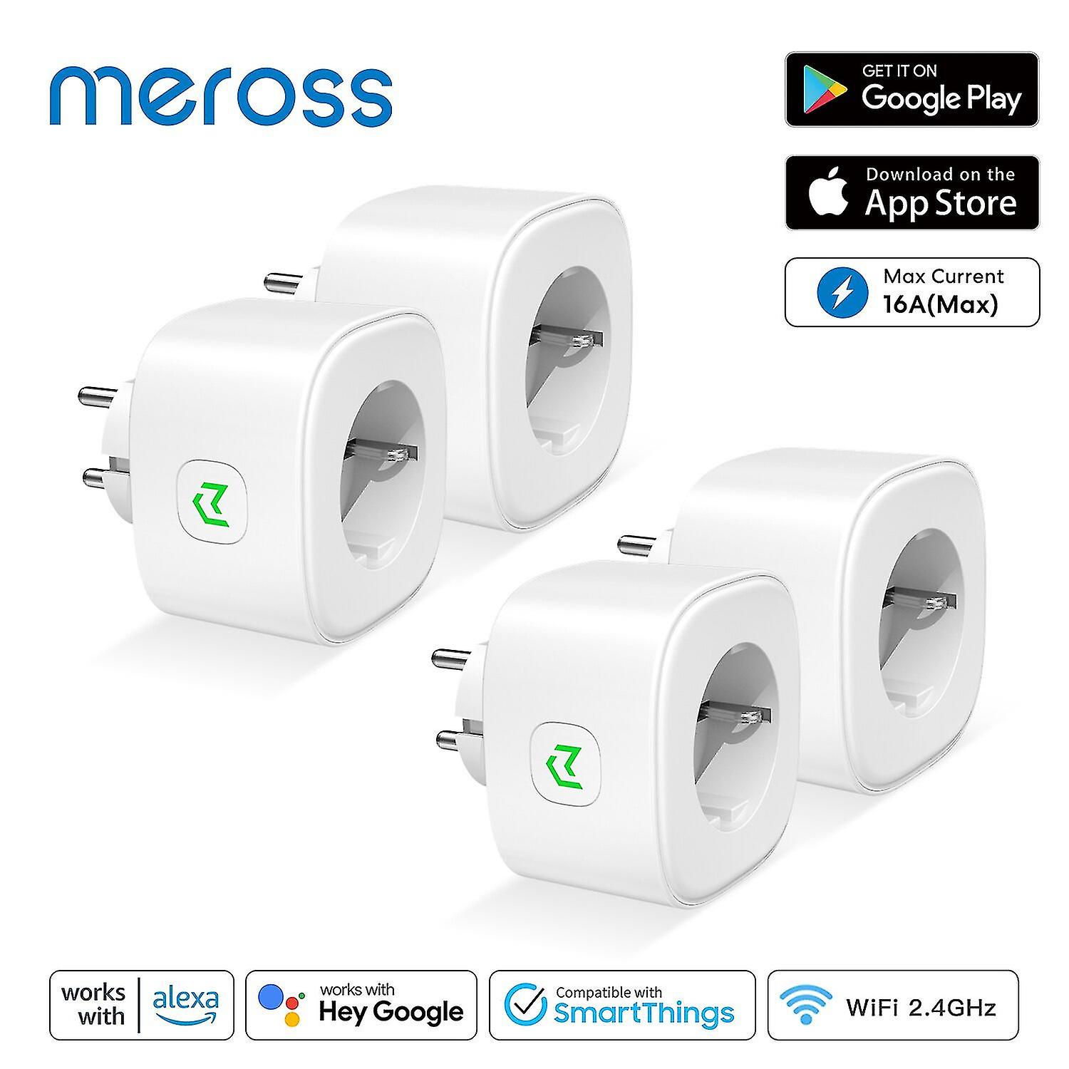 Meross 16a Eu Smart Plug Wifi Smart Socket Power Outlet With Power Monitoring For Alexa Google Assistant Smartthings