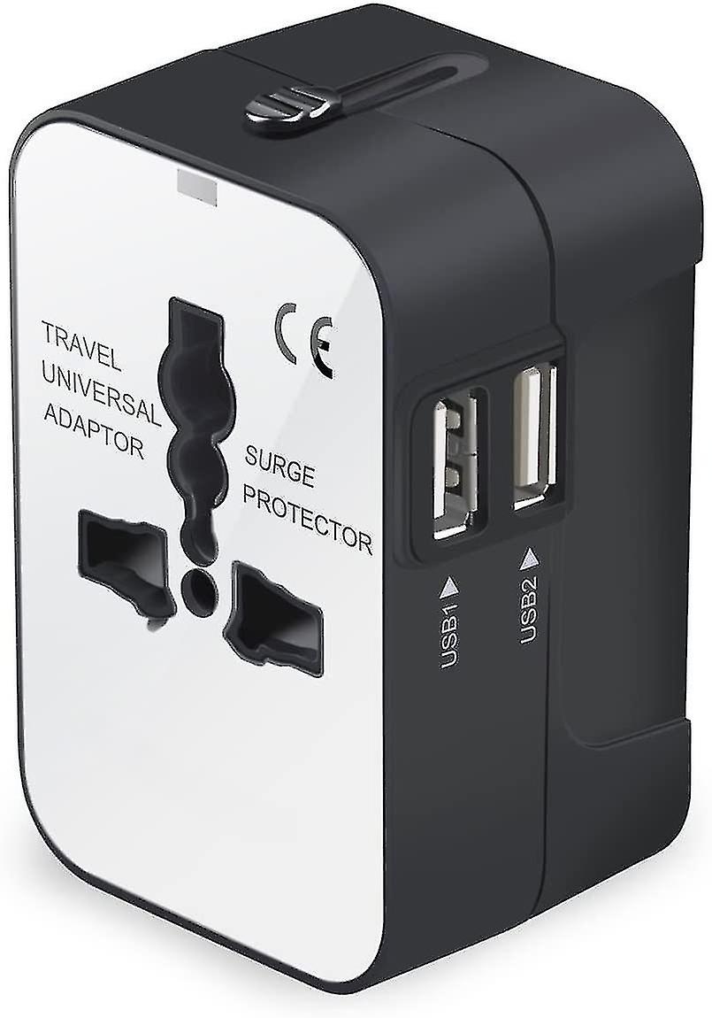 Piao All-in-One-Reiseadapter Netzstecker Ladegerät mit zwei USB-Ladeanschlüssen Universal