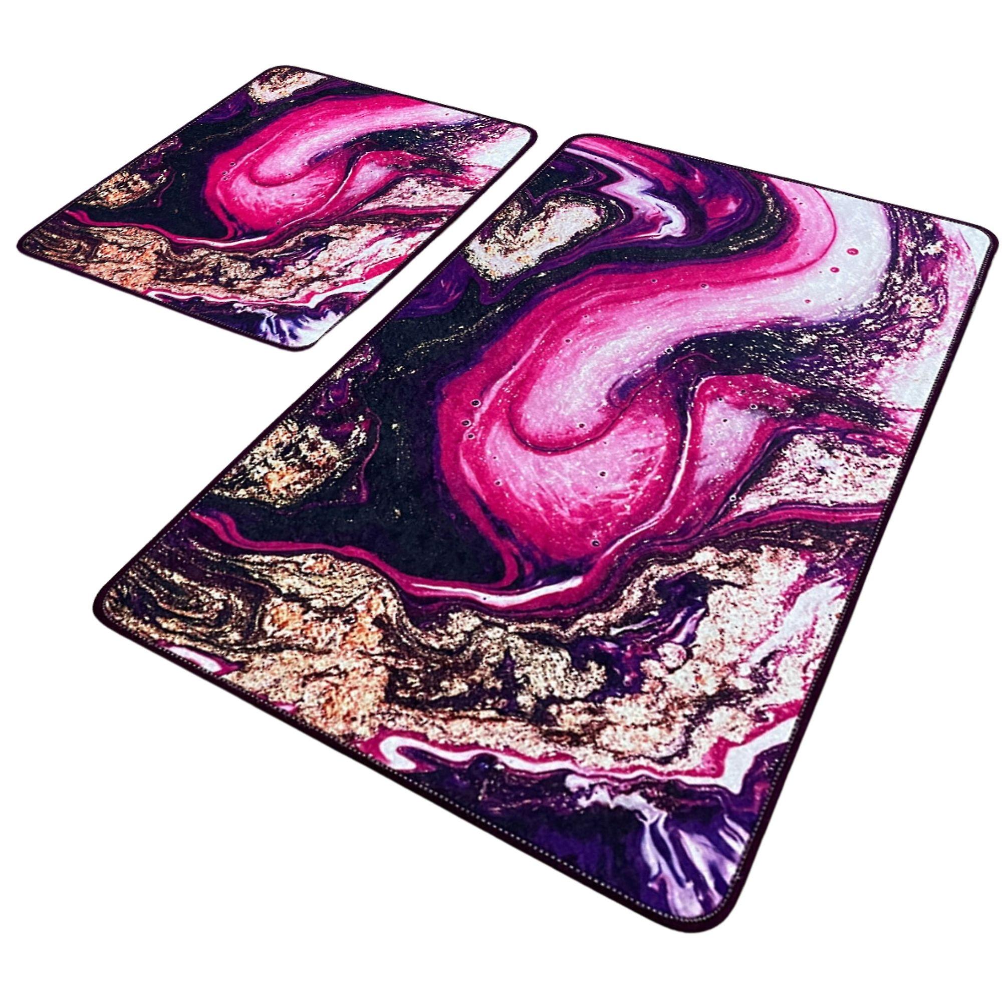 Pastry 2 Pieces Non-slip Sole Digital Print Bathroom Rug Set