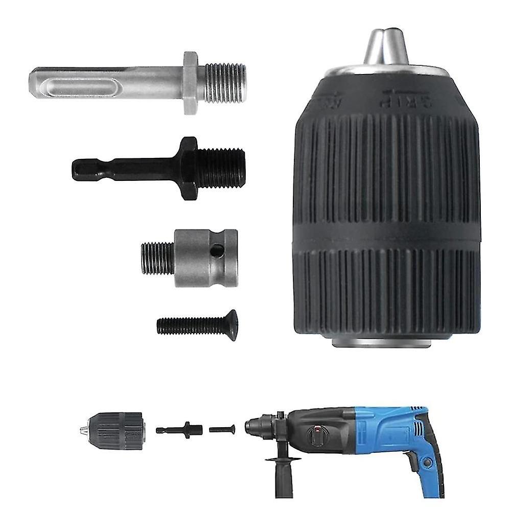 Keyless Drill Chuck 2-13mm 1/2in X 20unf Mit 1/4 Hex, 3/8in Sds Plus,impact Wrenches Adapter, Quick