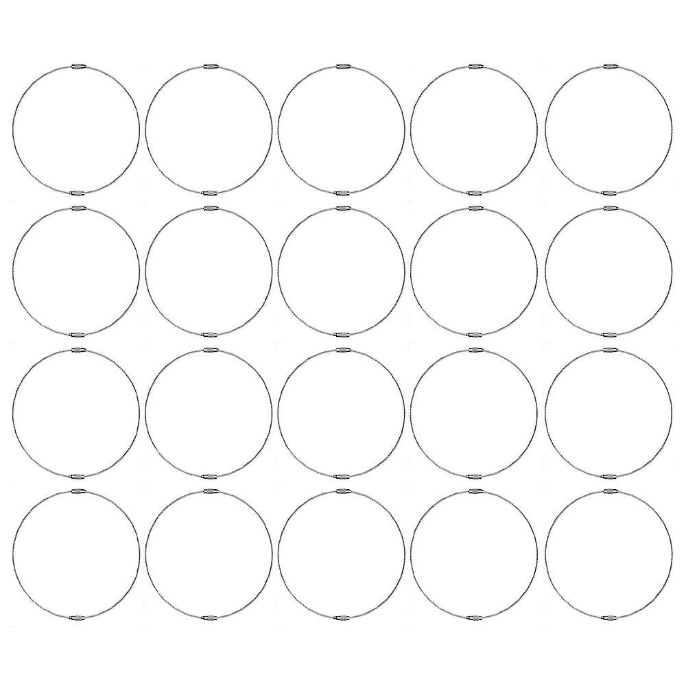 10 Inch Wire Keychain Cable Stainless Steel Key Ring Loop Holder, 20 Pack