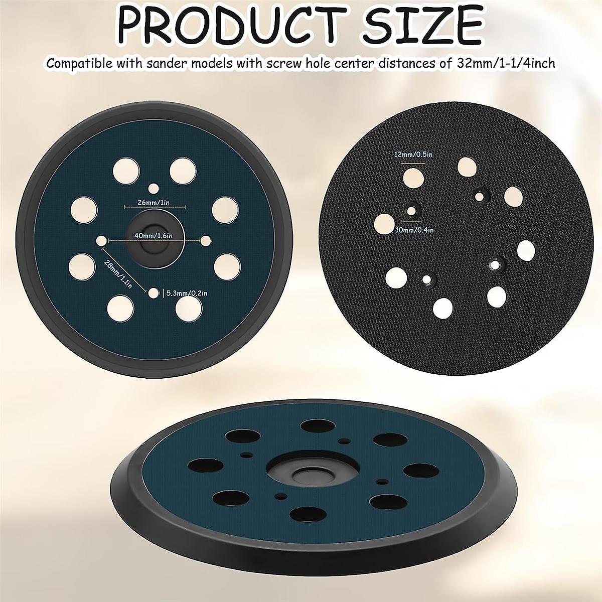2Pcs Sander Replacement Pad for , 8 Holes 5 In Sanding Discs Hook and Loop, Sanding Discs Sanding P