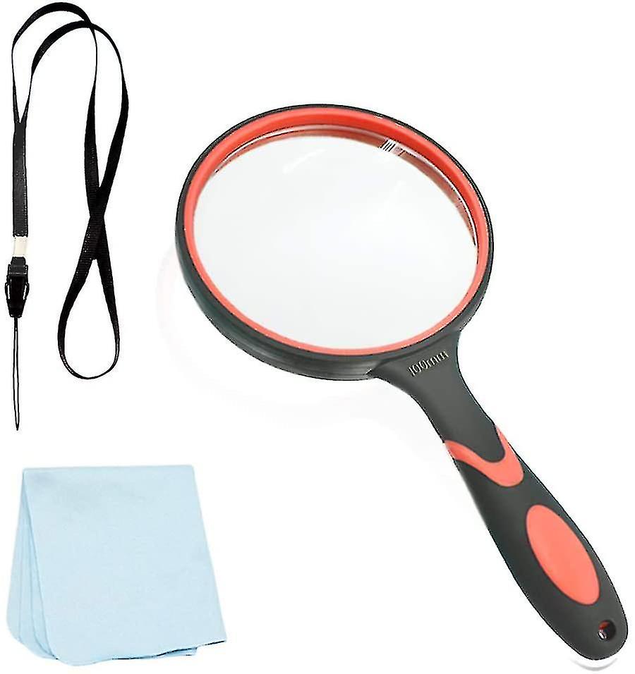 10x 100mm Shatterproof Magnifying Glass, Premium Handheld Reading Magnifier