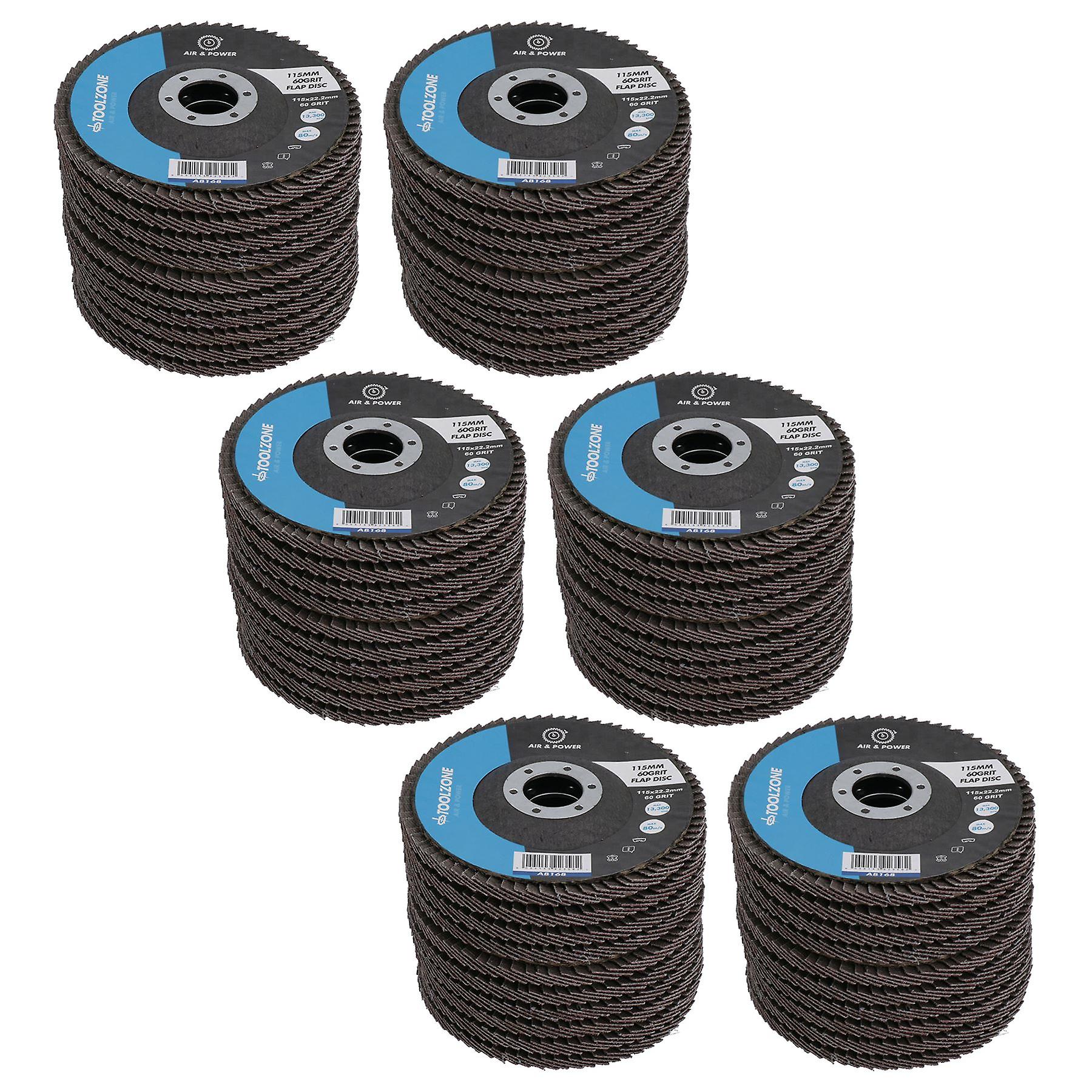 60 Grit Flap Discs Medium Grade Aluminium Oxide Sanding Removal Type 29 60pk