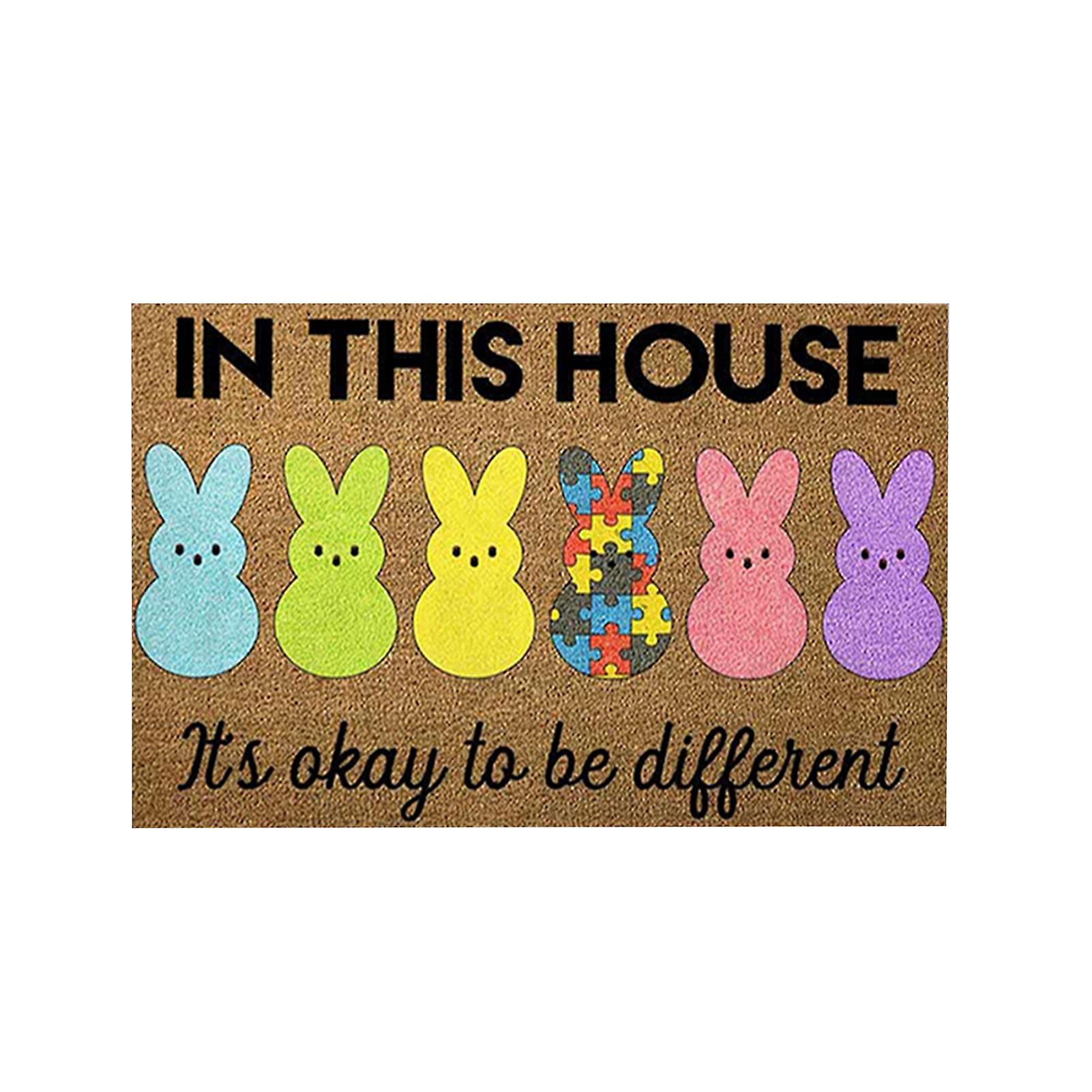 Easter Welcome Front Door Mat Anti-slip Stain And Fade Resistant Mats For Indoor Outdoor Entryway Entrance