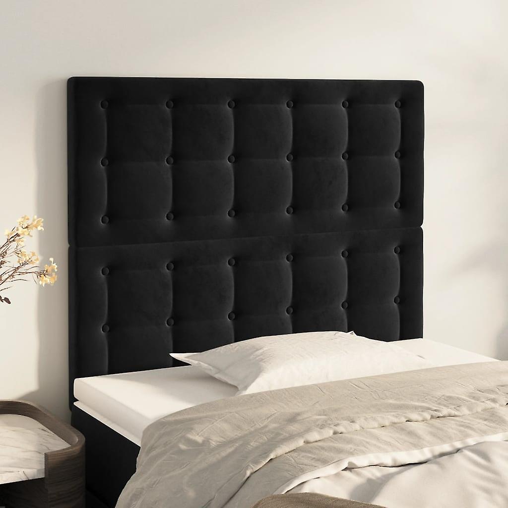 Kopfteil Schwarz 100x5x118/128 cm Samt