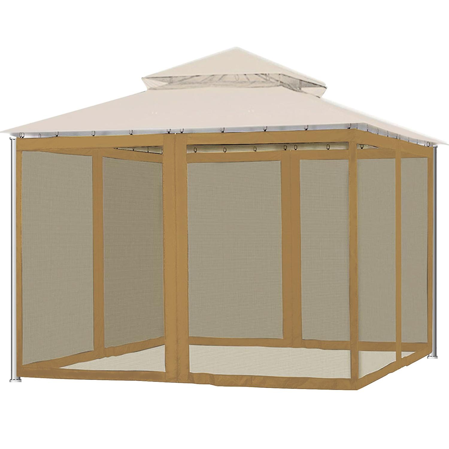300x360x220cm Patio Mosquito Net with Double Zippers - Brown