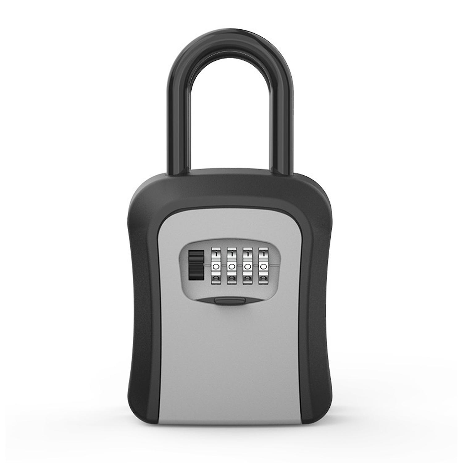 Key Lock Box Sturdy Portable Security Lock Box 4 Digit Combination Lockbox for Home Office Garage Ap