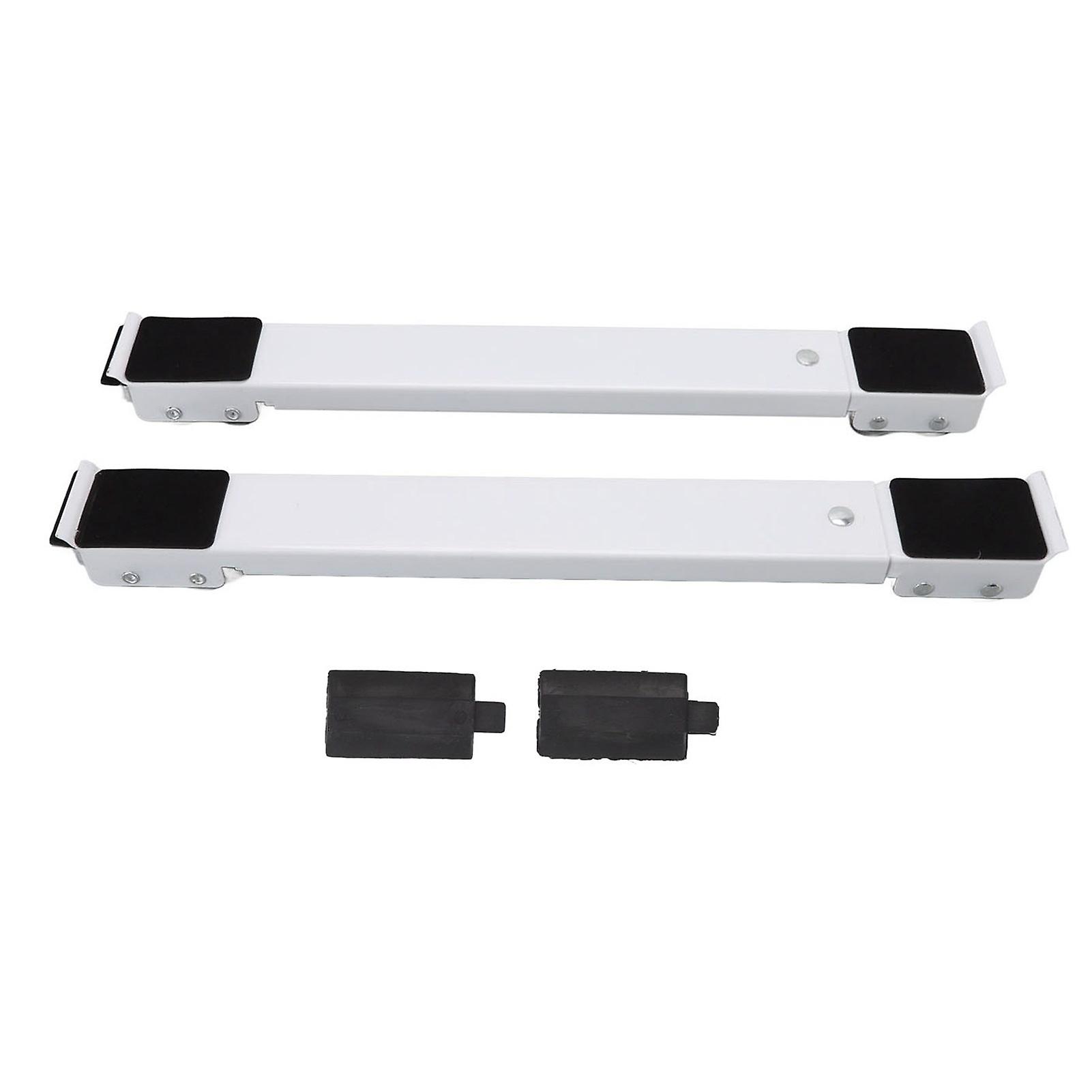 2PCS Extendable Appliance Moving Rollers Can Bear 300KG Furniture Moving Roller Bracket Retractable Adjustable Base with White Black Wheel