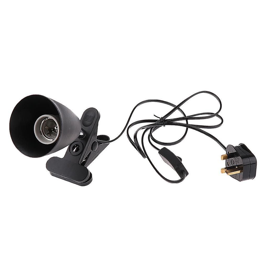 ベルマウス爬虫類セラミックヒートライトUVB電球ランプホルダーE27UKプラグブラック