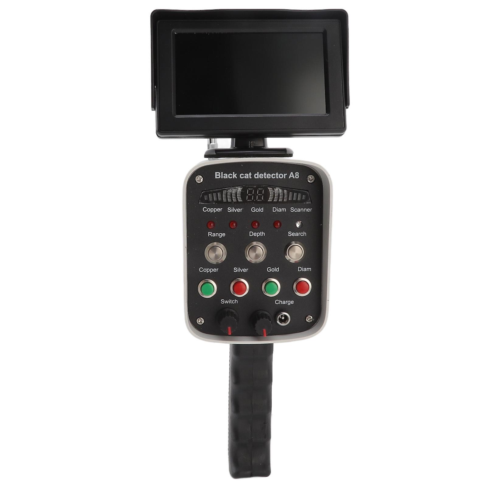 גלאי מתכות A8 30 מטר עומק 1000 מטר טווח לבן עם תצוגה תקע האיחוד האירופי