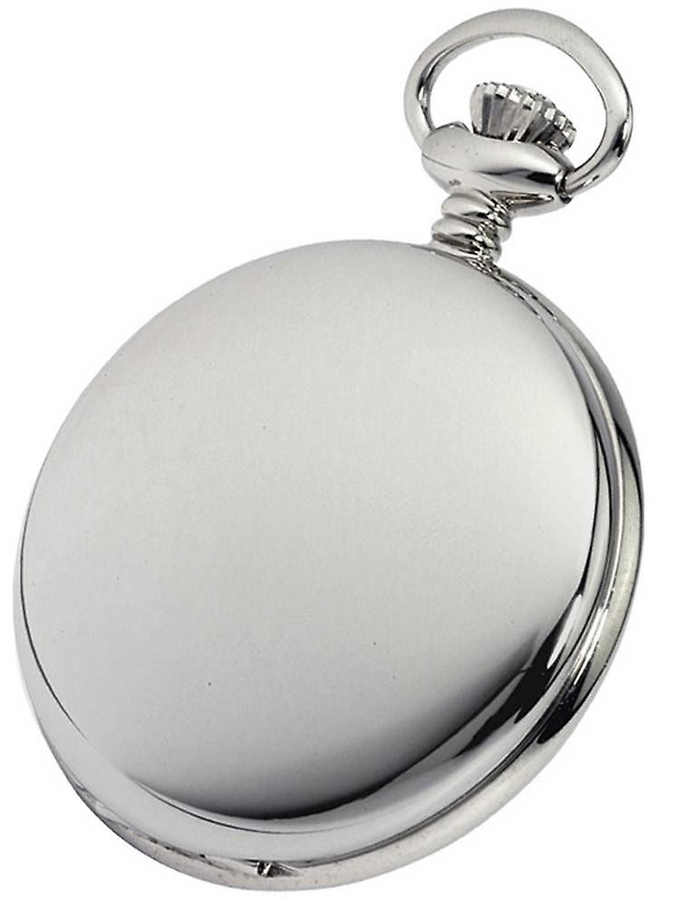 Woodford Chrome Plated Double Full Hunter Skeleton Mechanical Pocket Watch - Silver