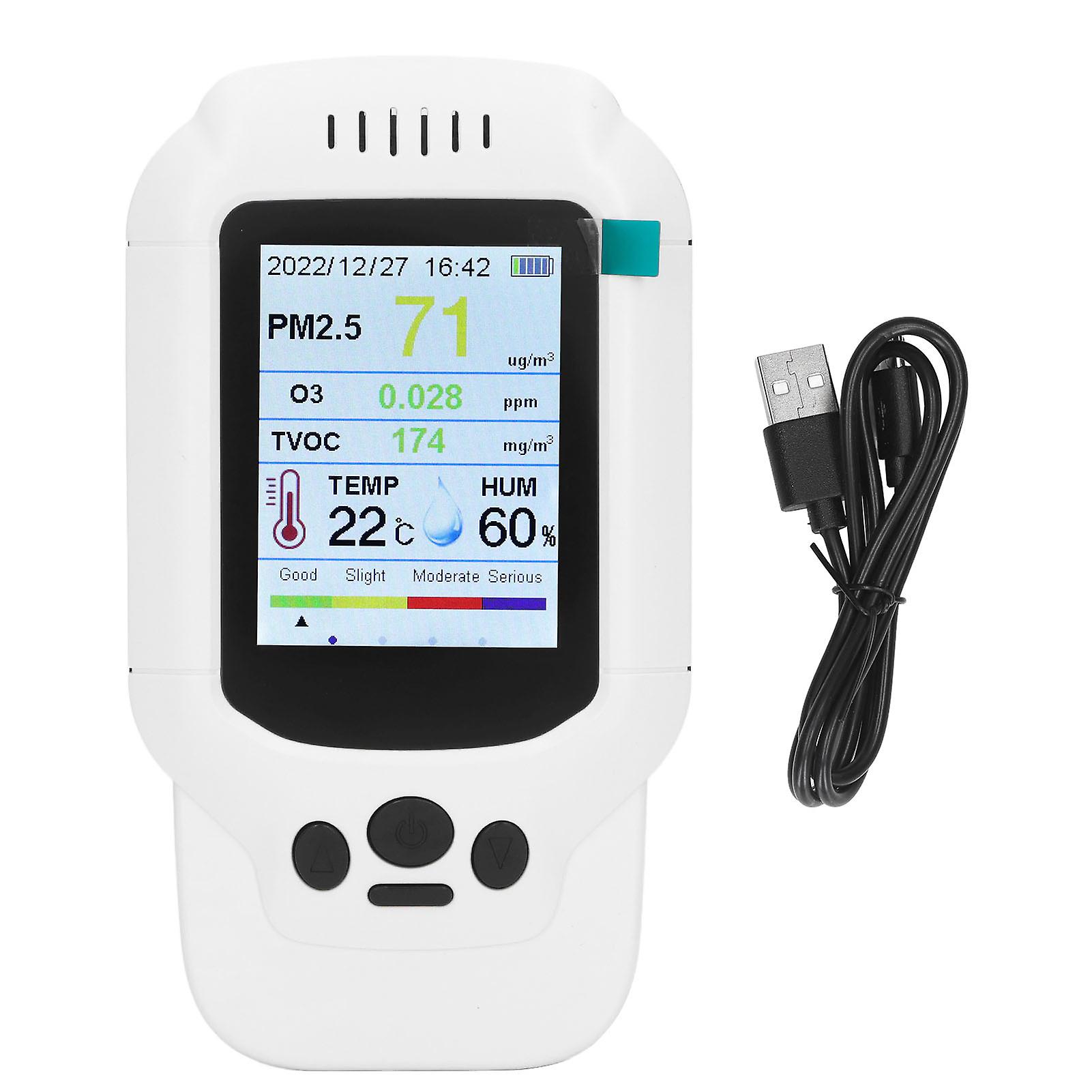 Ozone Detector 7 in 1 O3 Ozone Concentration PM2.5 PM1.0 PM10 Temperature Humidity TVOC Air Quality Monitor