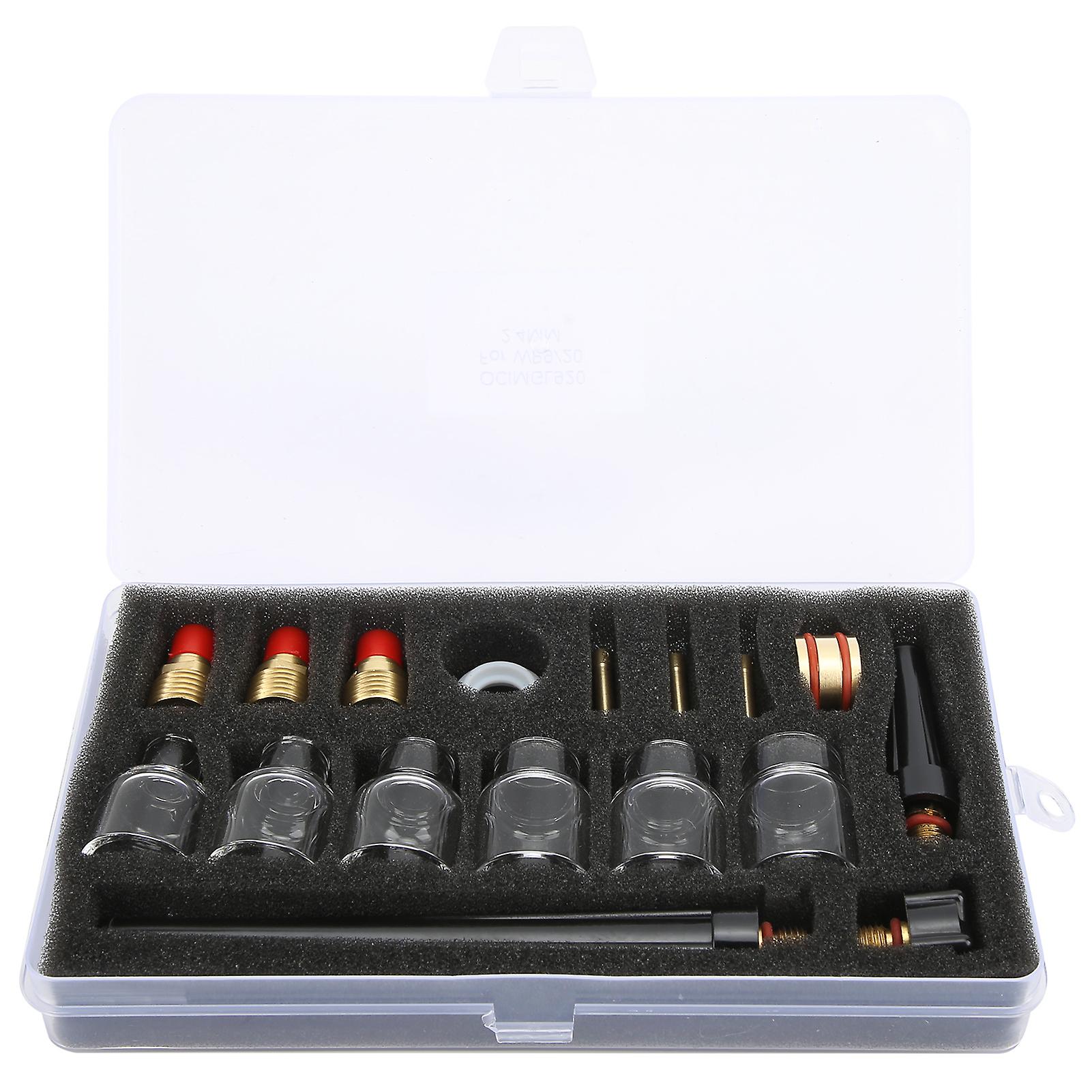 Welding Torch Accessories Kit Glass Cup Nozzle Tungsten Clamp for WP9/20 Argon Welder Gun