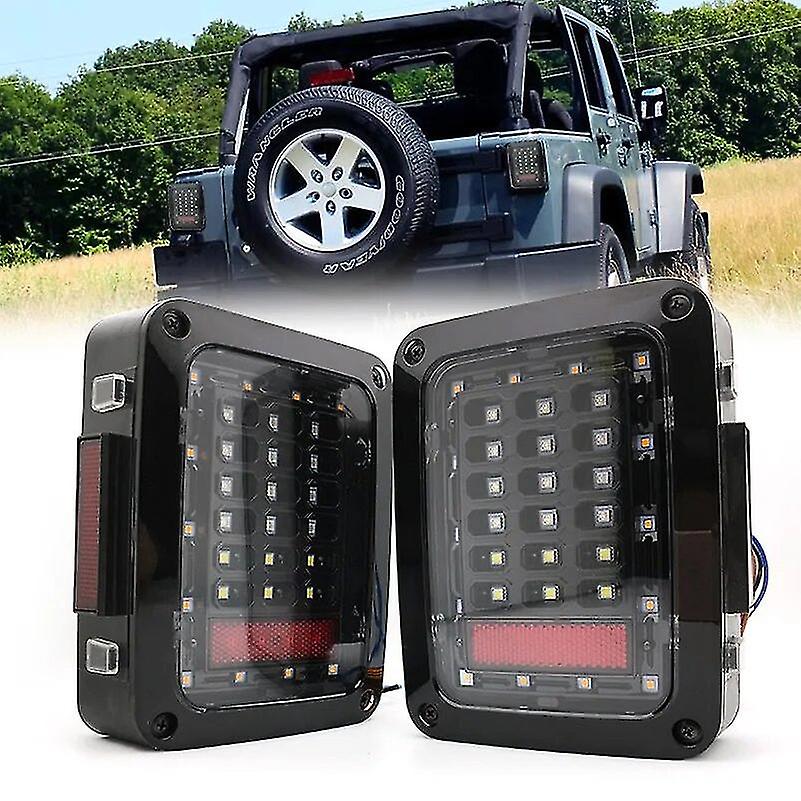2pcs Led Taillight Rear Back Bumper Light Parking Back Up Reverse Brake Tail Light Lamp For Jeep Wrangler Jk 2007~2016.-yuyu