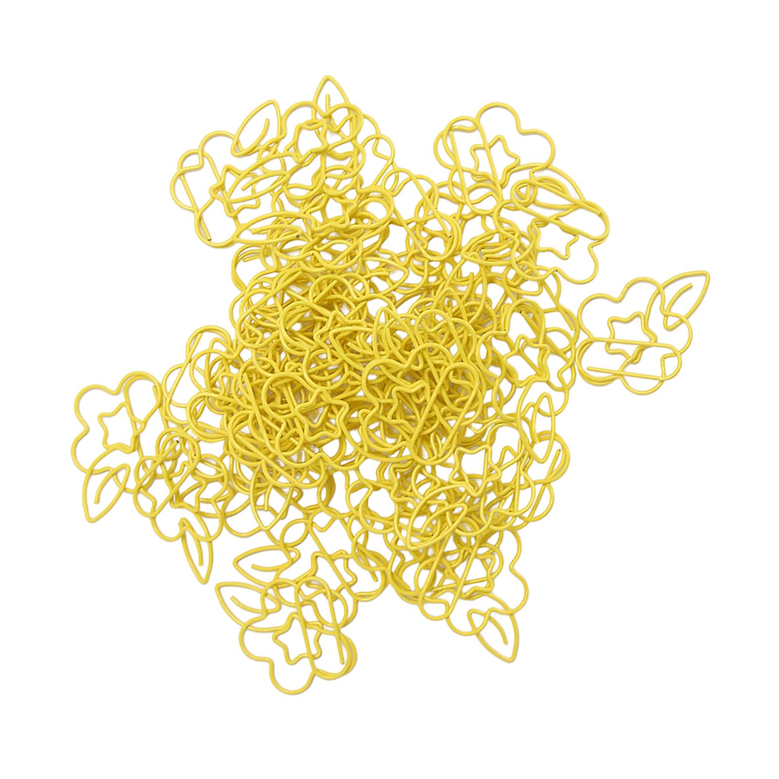 45pcs Flower Shaped Paper Clips - Yellow Metal Clips for Document Classification