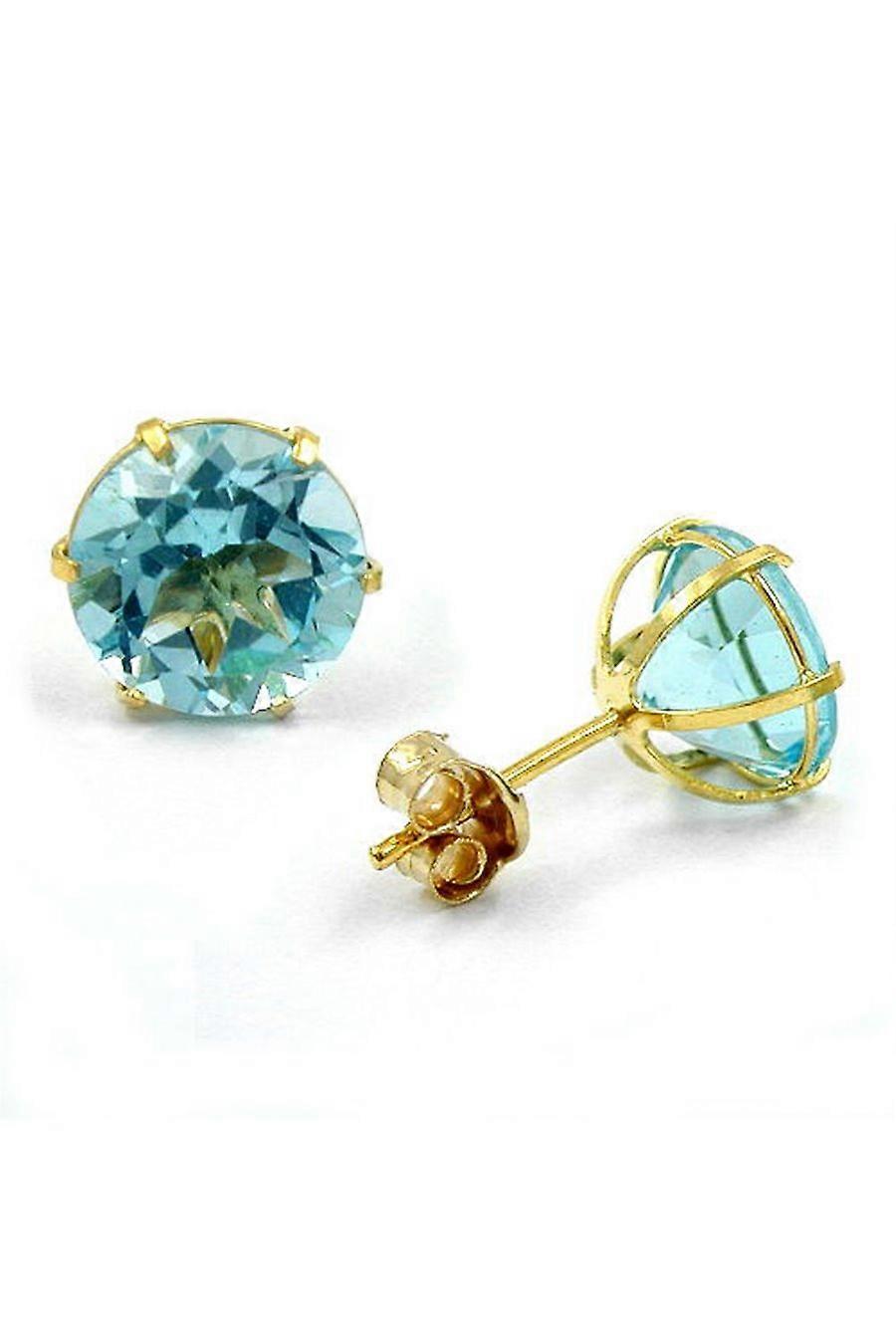 Earrings Big Synth. Bluetopaz 8k Gold - Gl430259