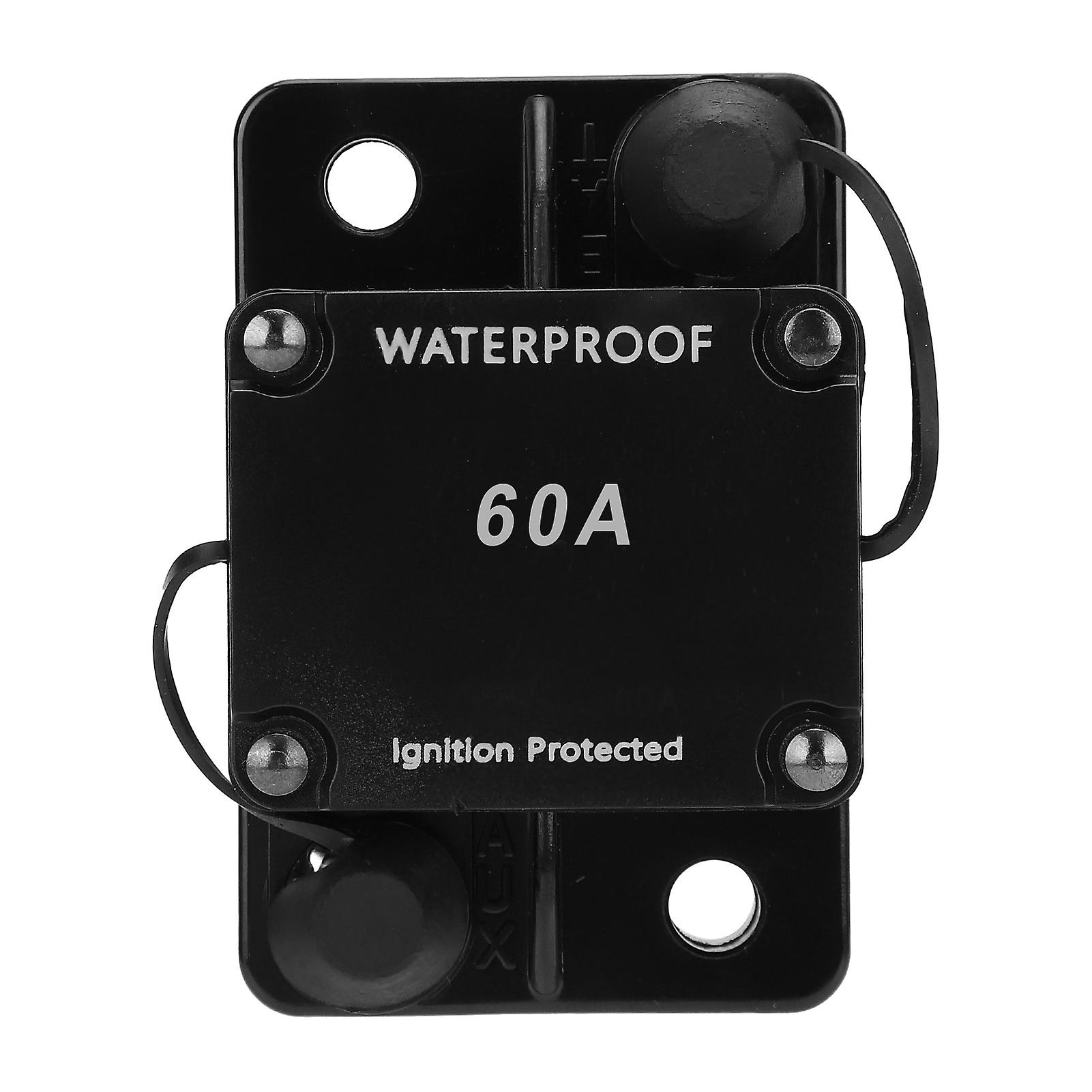 RankomuCircuit Breaker Circuit Breaker Auto Reset Fuse Holder Waterproof Switch DC12‑24V HT‑60860A