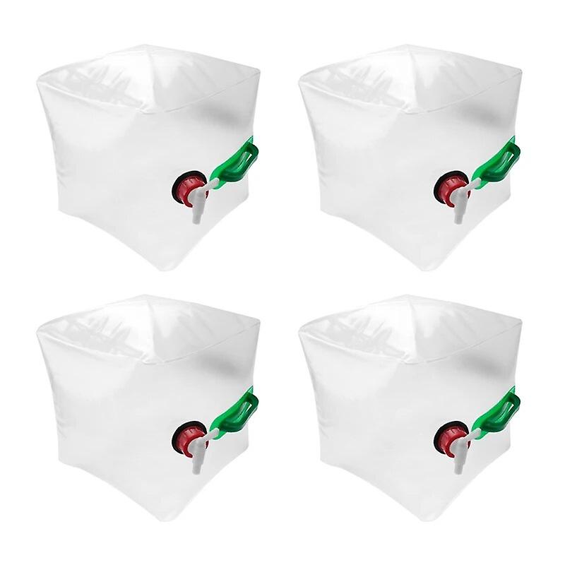 AD-Set Of 4 Foldable Water Canisters With Handle And Pouring Tap 20 L~4859