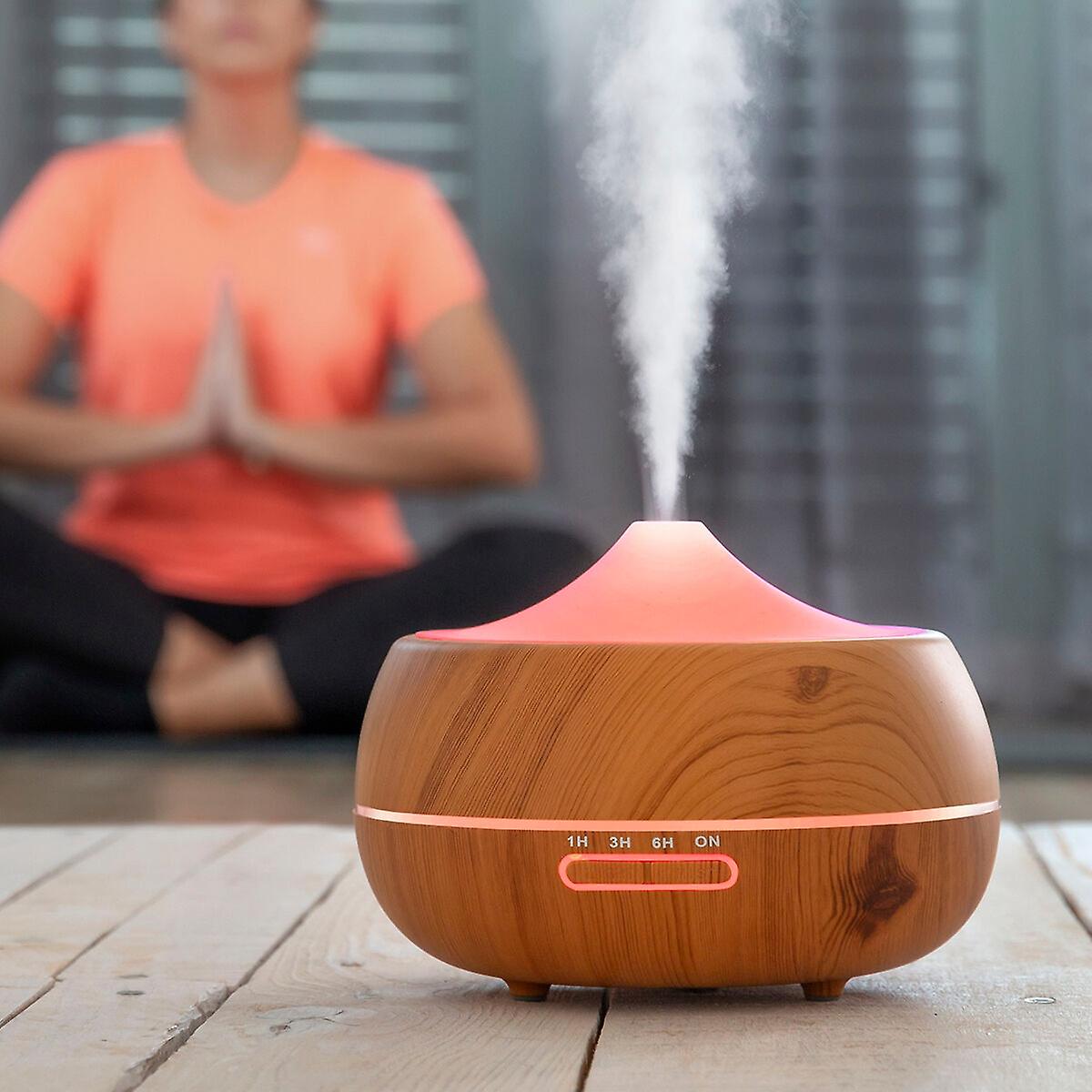 Diffuser and Humidifier with Multicolour LED Wooden-Effect InnovaGoods
