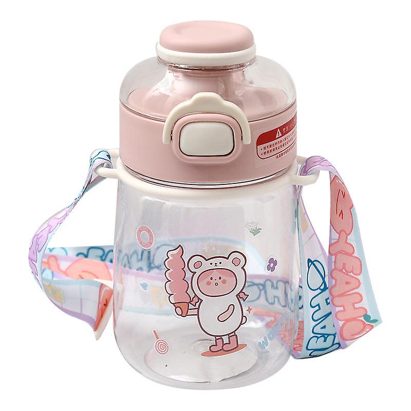 Kids Water Drinking Bottle Cute For Child Cute Girl Small Portable Plastic Drop-resistant Crossbody Strap