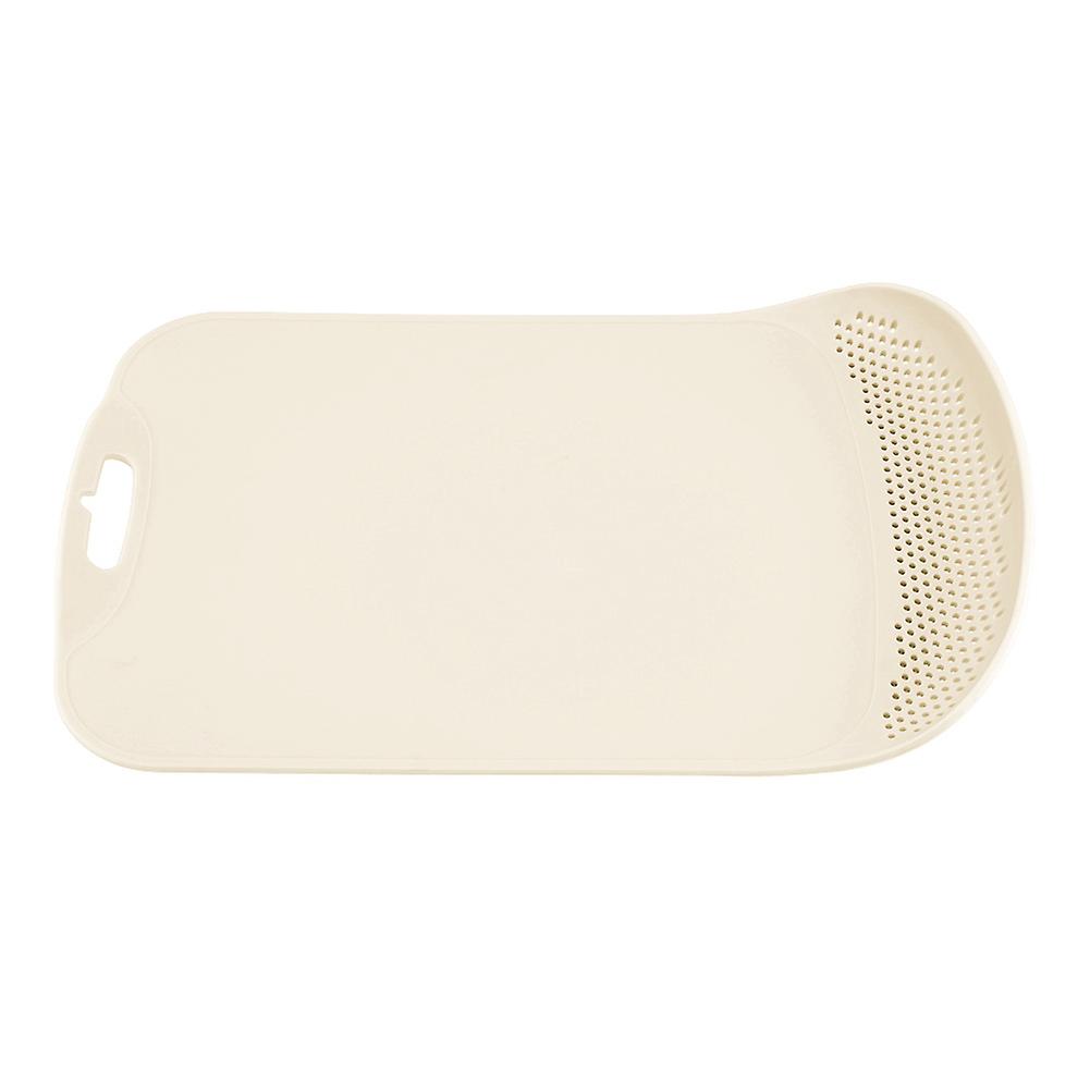 Multifunctional Drainage Plastic Chopping Board Kitchen Drain Cutting Block Kitchen Tool Beige