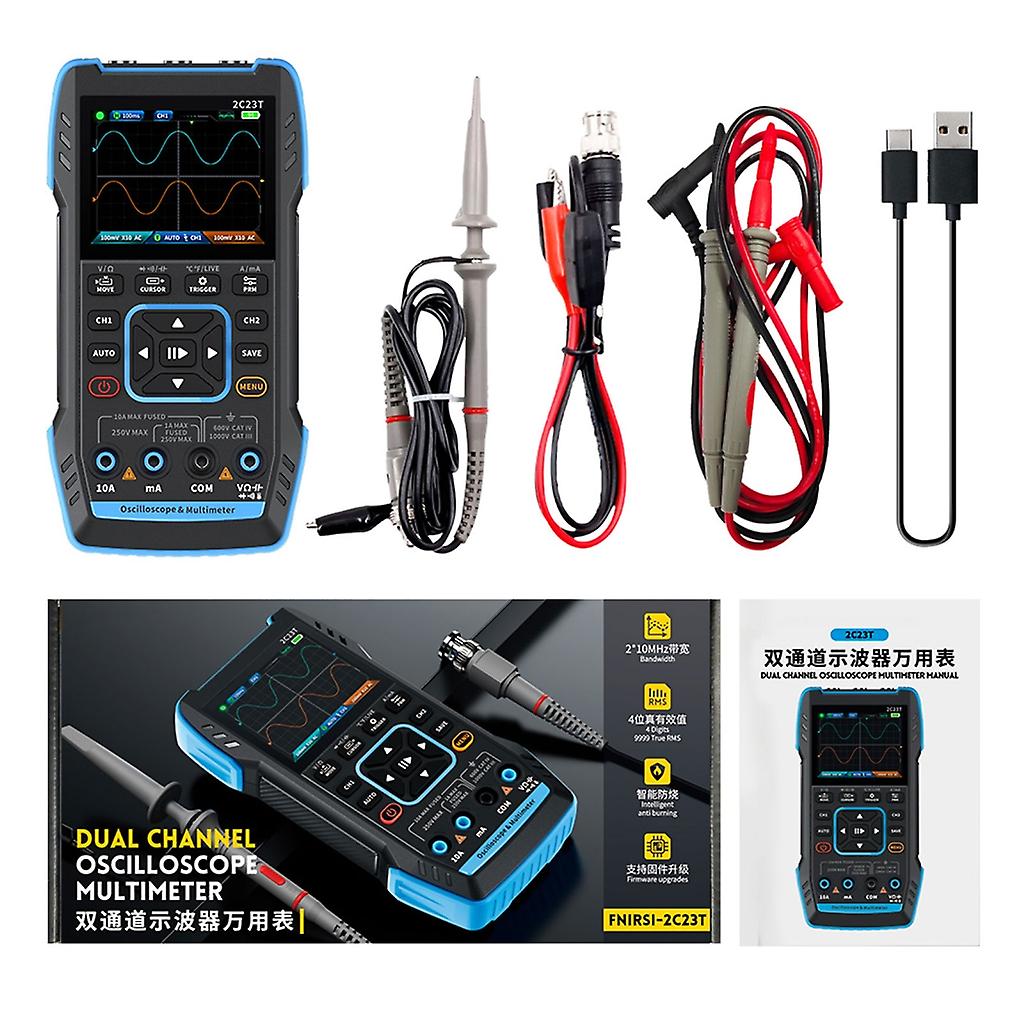 Multimeter Digital Oscilloscope Function Signal Generators 10MHzx2 Bandwidth