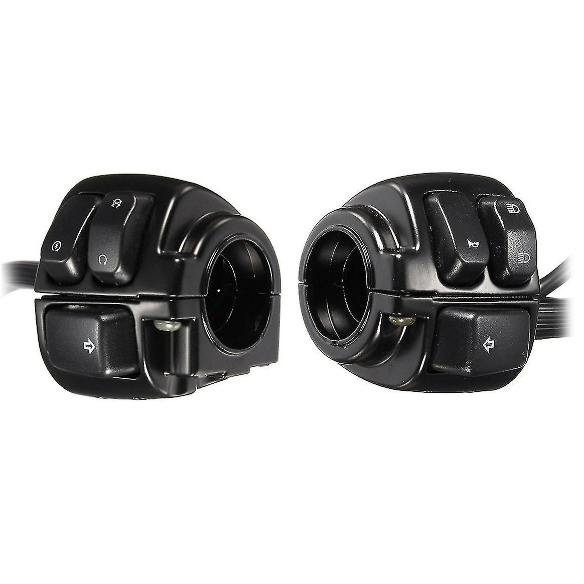 1 Pair Motorcycle Handlebar Control Lights Switch (25mm) with Wiring Harness for