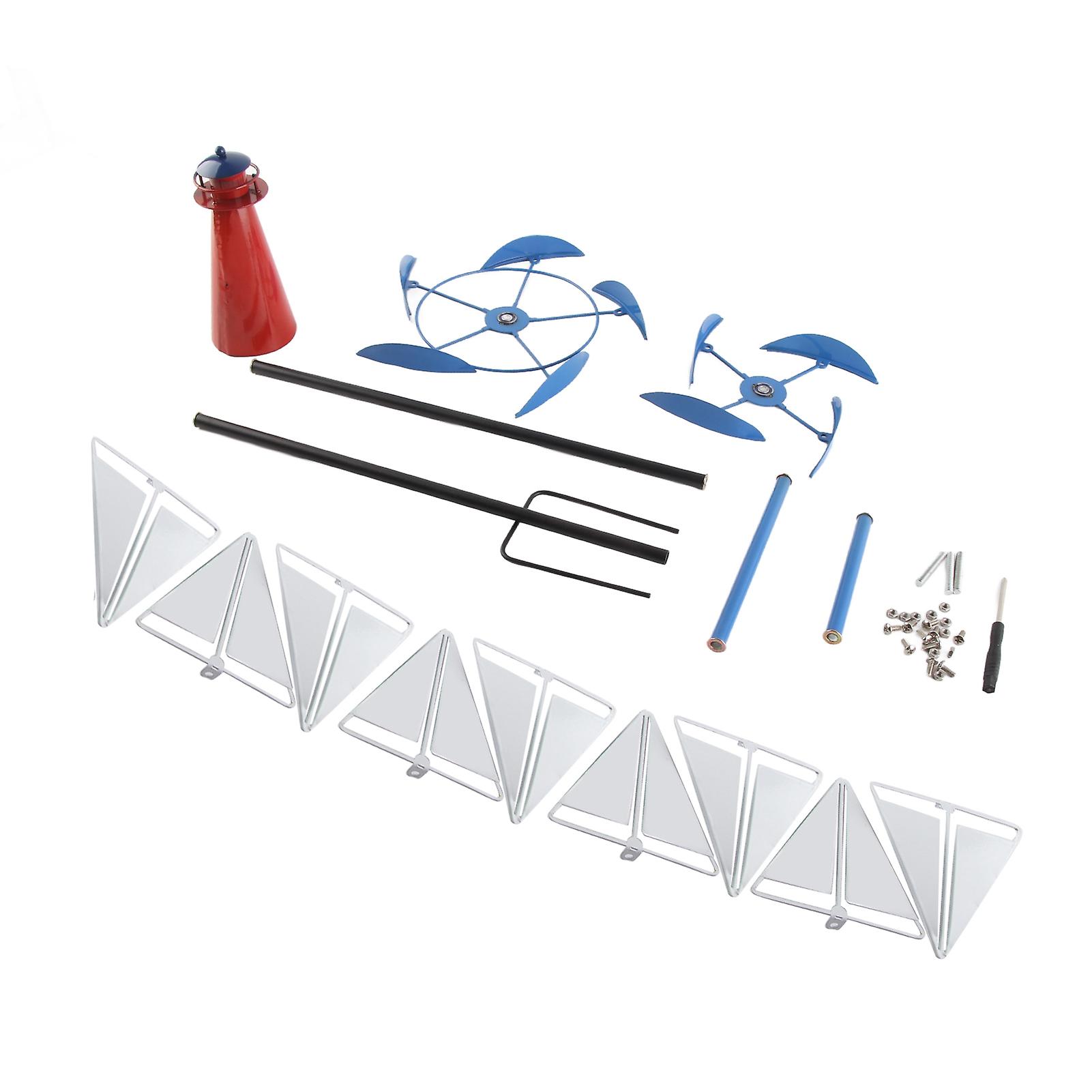 Summer Lighthouse Sailboat Windmills 360 Degree Rotation Weathervane Metal Windmill Wind Spinner for Parks Lawn Yard