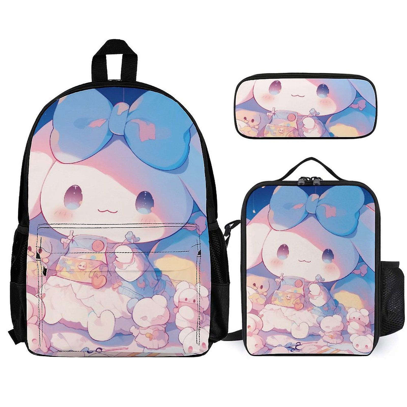 Cinnamoroll Backpack Set, Backpack with Lunch Box And Pencil Case 3pcs Set