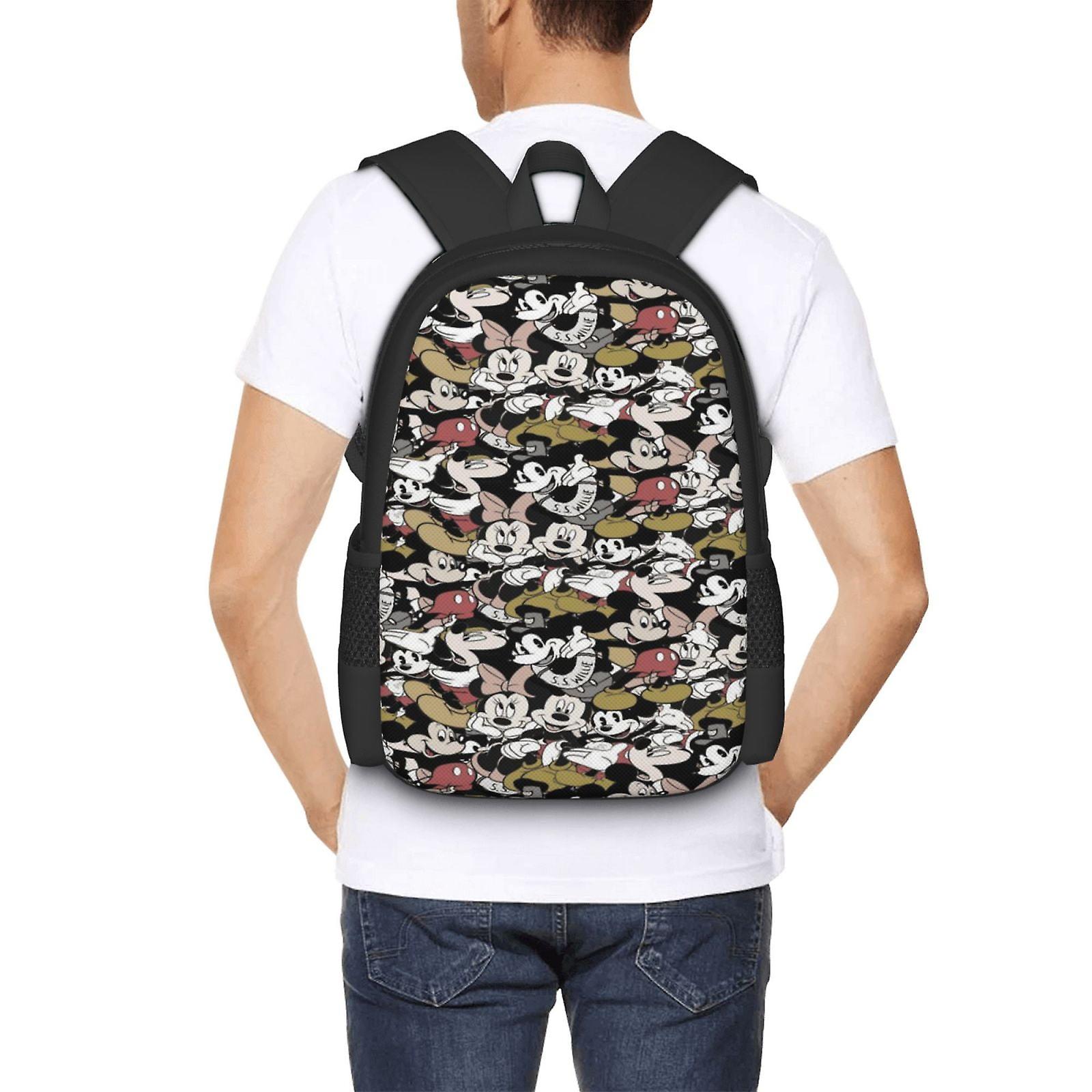 Mickey Mouse Backpack Large Capacity Laptop Bag Lightweight Adjustable Straps Casual Large Capacity