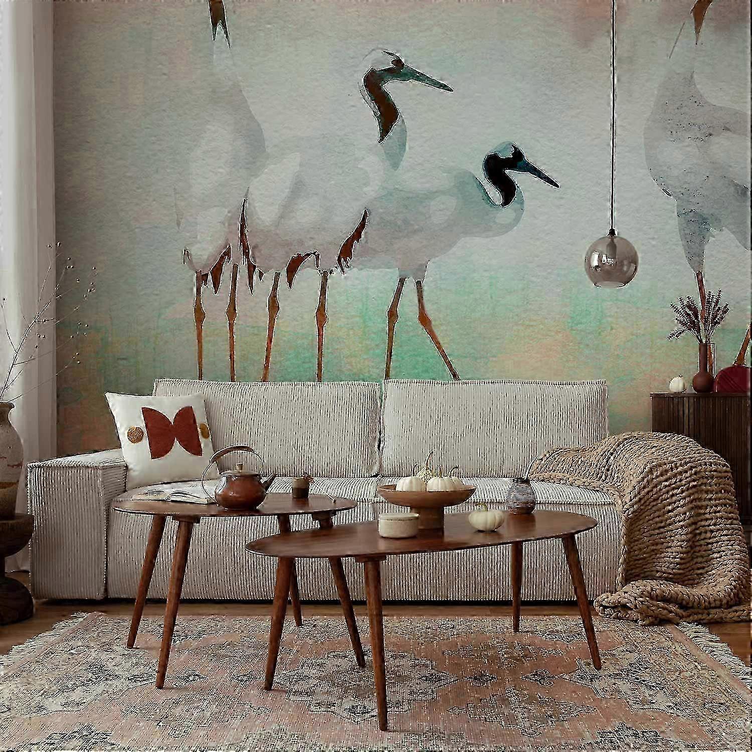 Self-adhesive Wall Mural - Cranes in Pastels