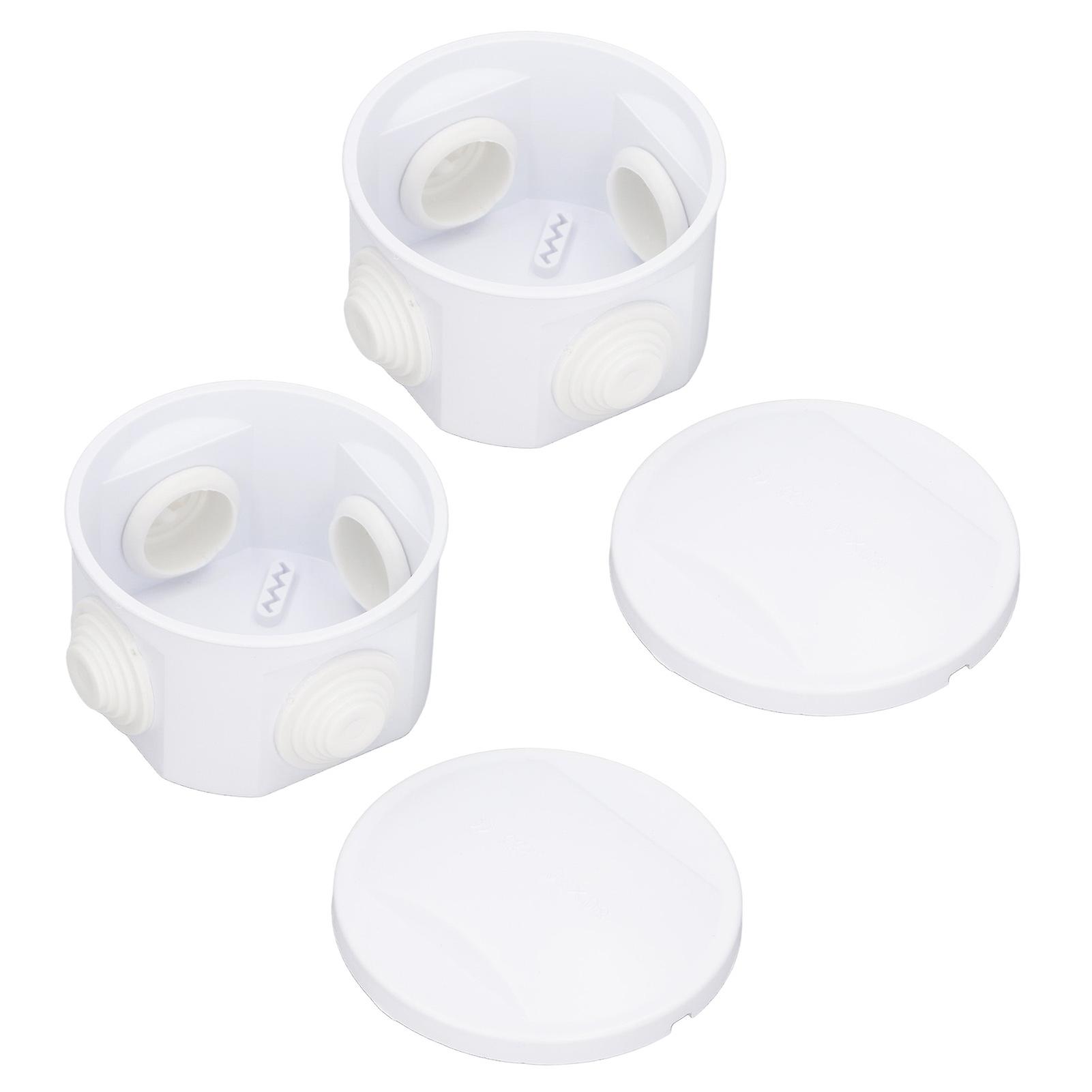 2PCS Junction Box 80x50mm Round Shape ABS Plastic IP55 Waterproof Dustproof Electrical Project Enclosure