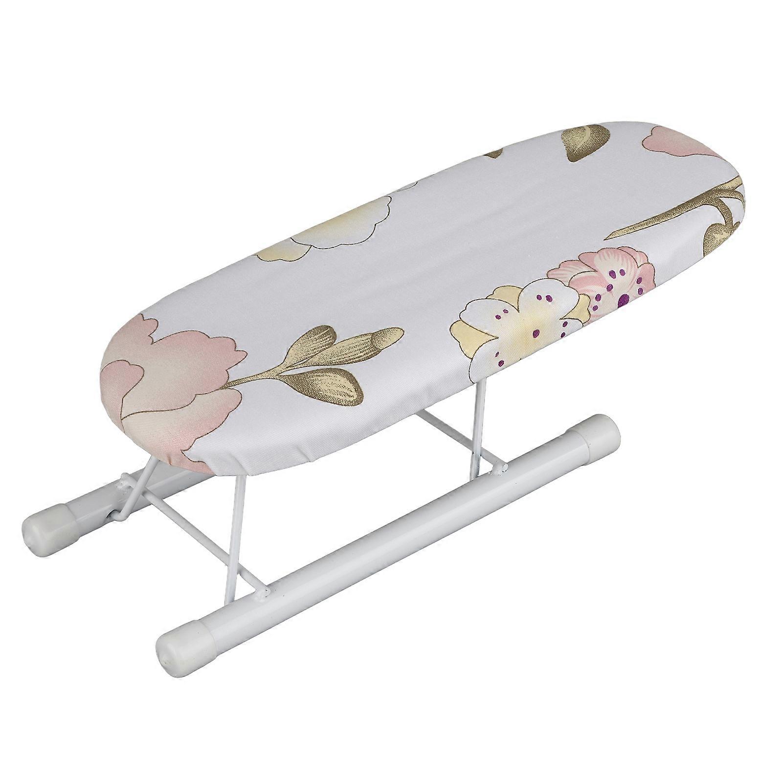 Foldable Space Saving Mini Ironing Board Home Travel Sleeve Cuffs Collars Handling Table(peony)