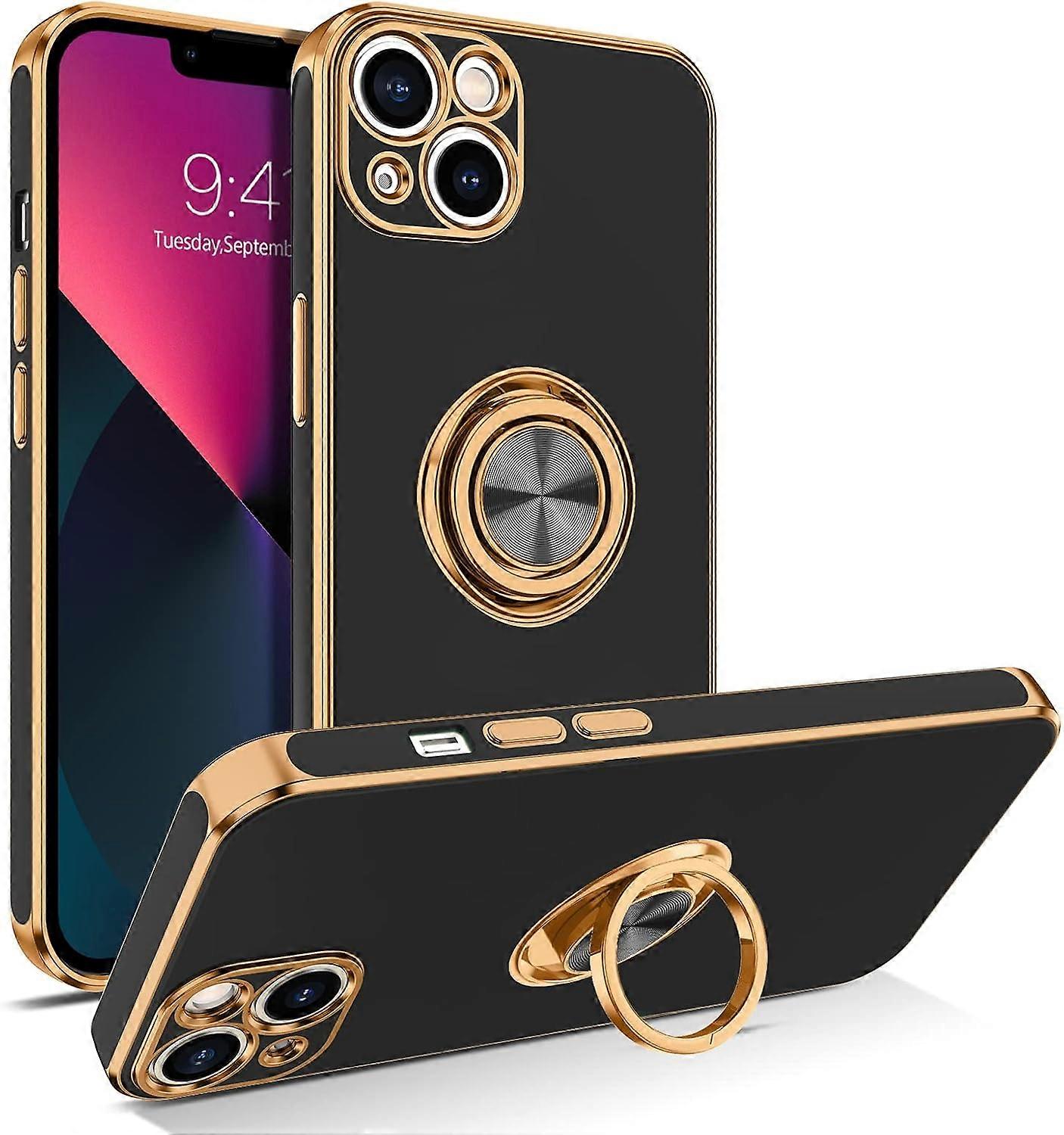 TIANYING iPhone 13 Case, Phone Case iPhone 13 6.1 Inch, Slim Fit 360 Ring Holder Shockproof Kickstand Magnetic Car Mount Supported Non-Slip Protective